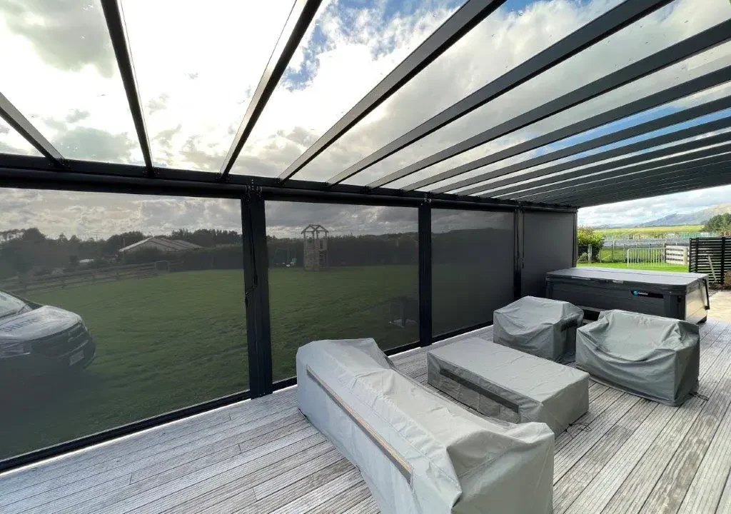 ClearSpan aluminium pergola over an outdoor living area